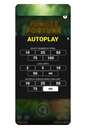 Jungle Fortune demo autoplay configuration options
