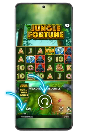 Jungle Fortune slot bet amount selection