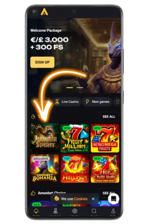 Selecting Jungle Spirit RTP game in game library