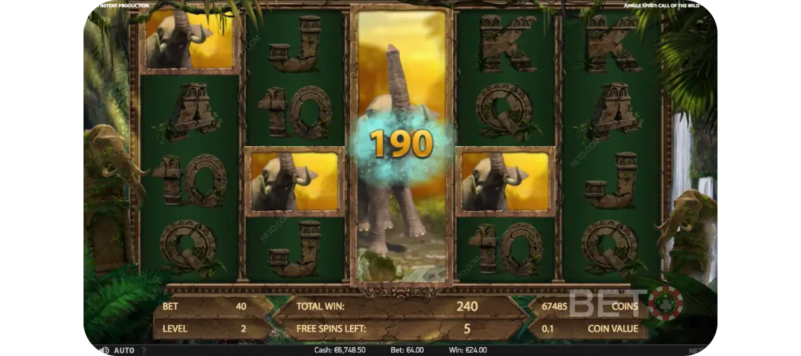 Expanding symbols feature Jungle Spirit slot