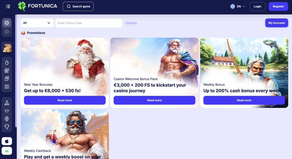Casino Fortunica Bonuses