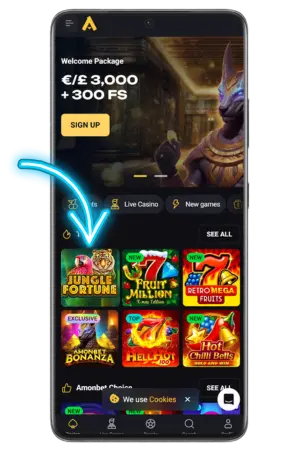 Jungle Fortune slot game selection casino