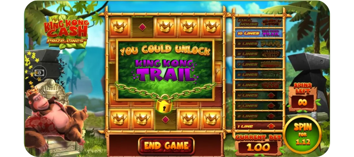 Kong Trail arcade style bonus