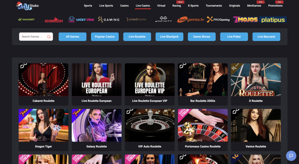 Mystake casino live games