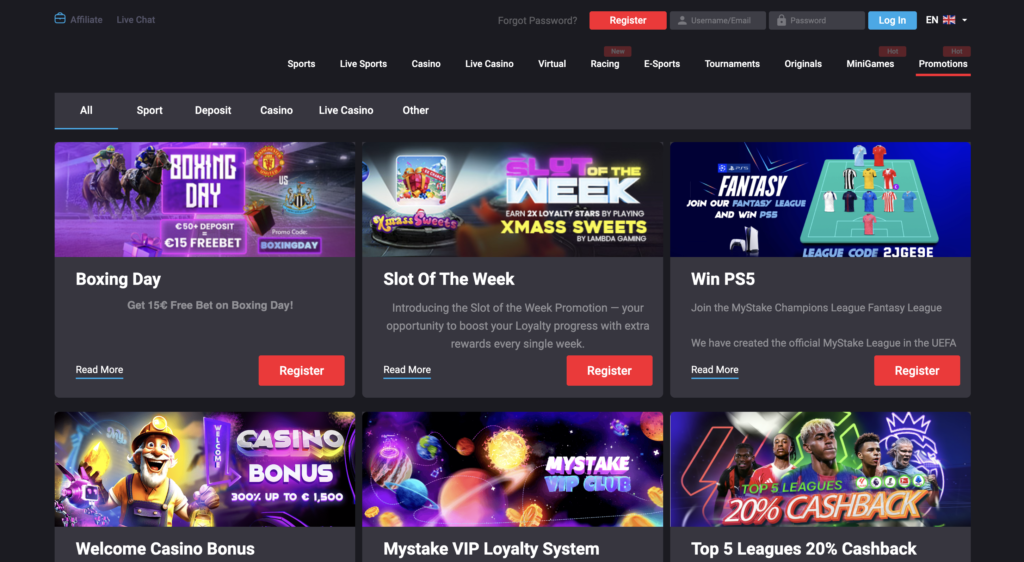mystake casino bonuses