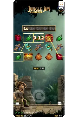 Jungle Jim slots winning combination display