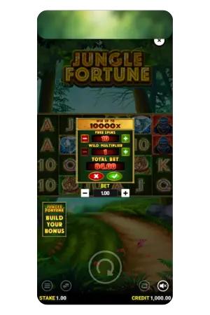Jungle Fortune demo bonus builder settings